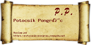 Potocsik Pongrác névjegykártya